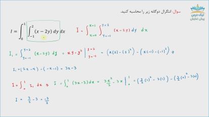 پوستر انتگرال دوگانه و کاربردهای آن، آموزش ریاضی عمومی 2 ویژه...