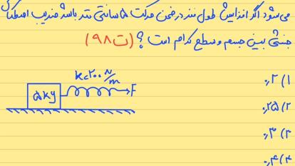 پوستر ✅ تست ترکیبی کنکور 98 مبحث دینامیک و نوسان!