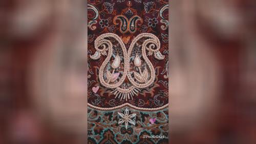 سرمه دوزی روی ترمه 